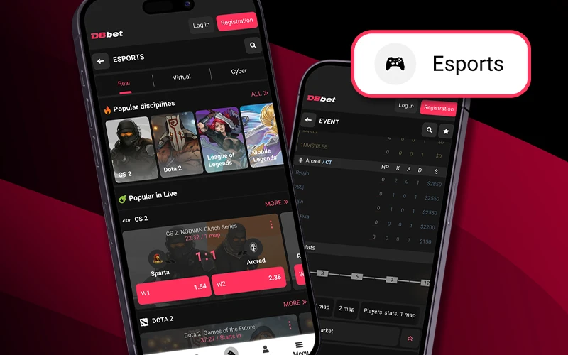 Bet on esports tournaments in the DBbet app and join the action.