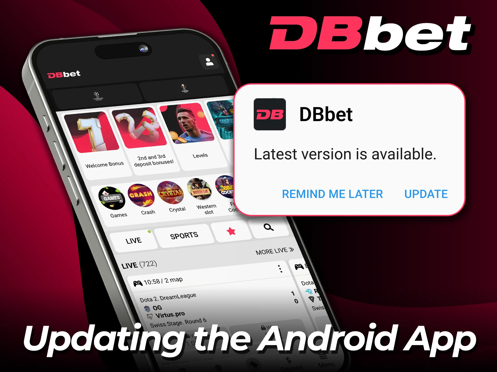 Update the DBbet Android app and enjoy improved features.