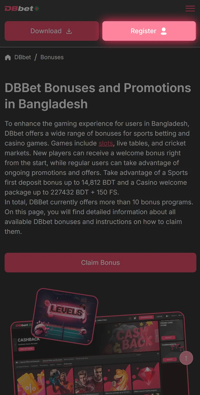 Start your signup on the official DBbet website here.