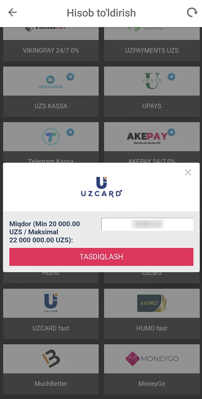 Hisobingizni hozir rasmiy DBbet veb-saytida to'ldiring.