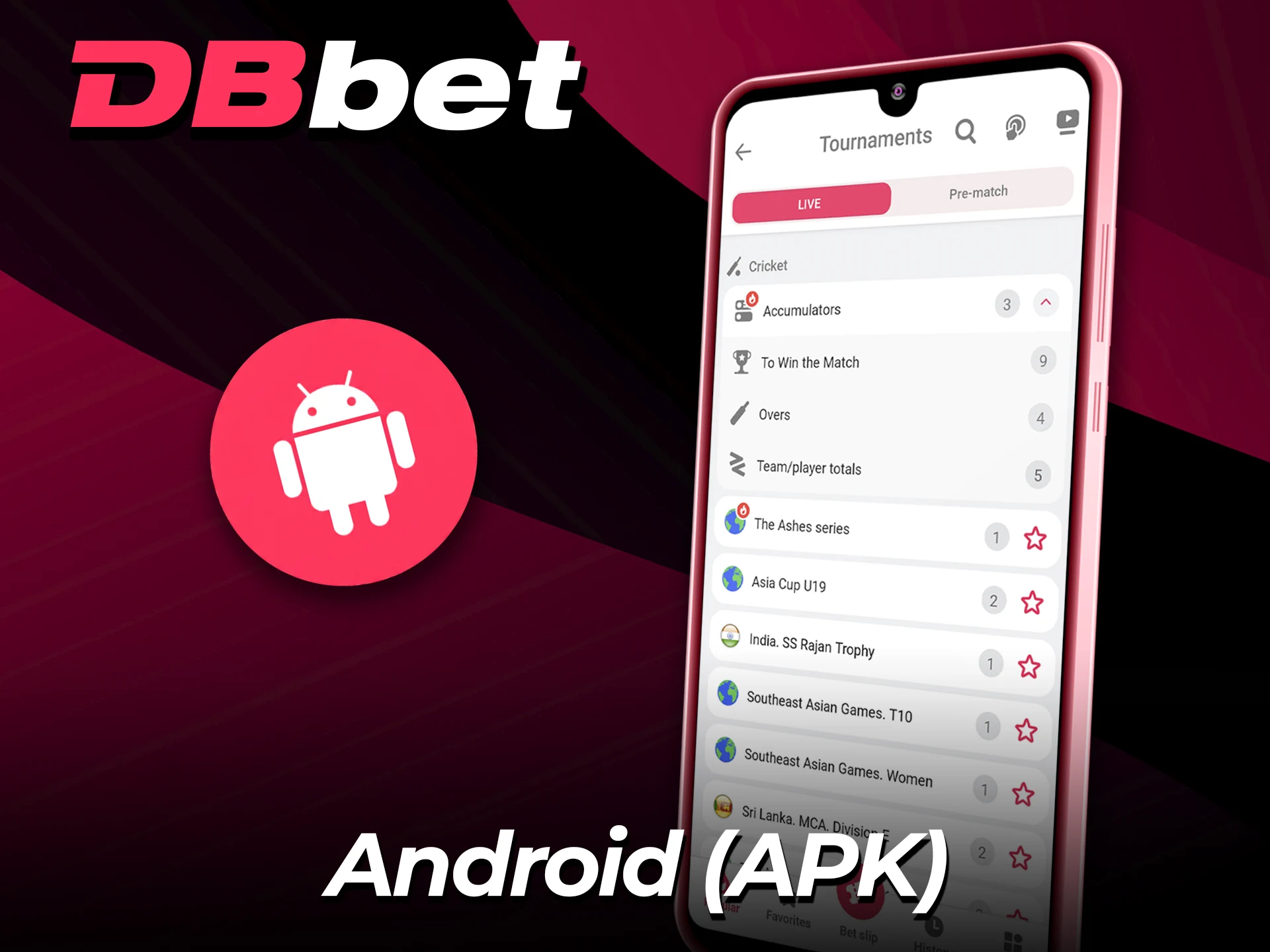 Install the DBbet APK for Android devices today.