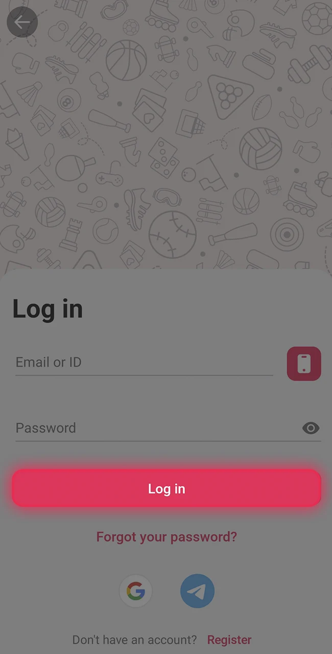 Sign in to your account at DBbet.