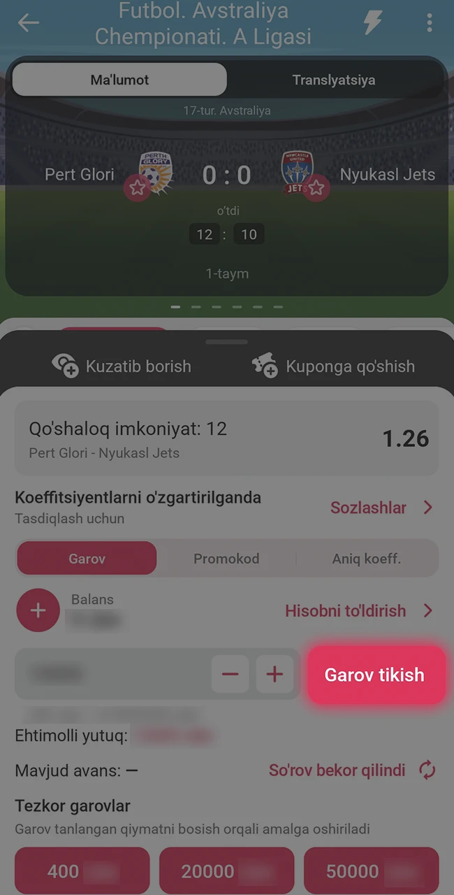 Tanlangan futbol o'yiniga rasmiy DBBet-da garov tiking.