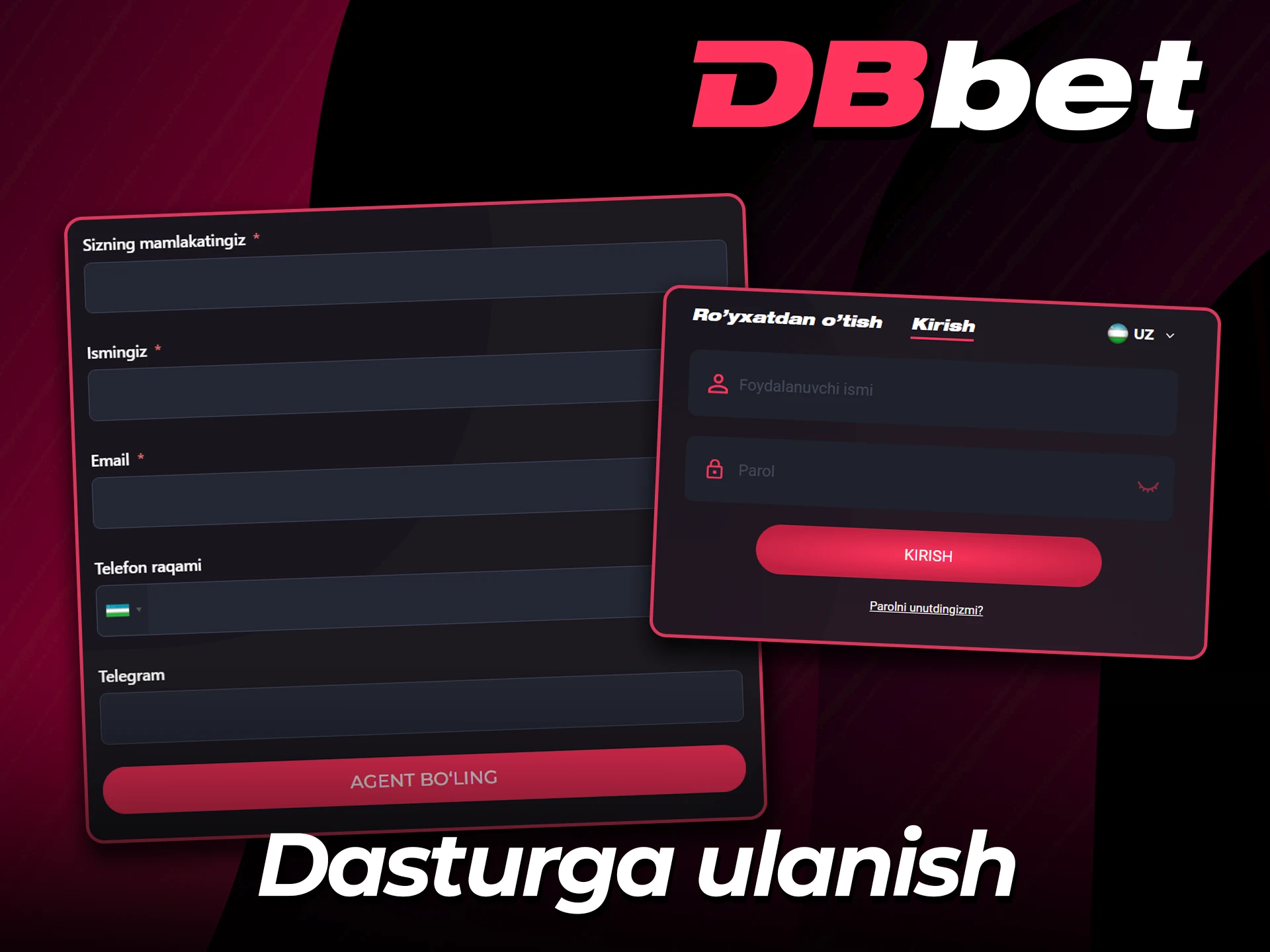 Rasmiy DBBet agentlar dasturiga ulanish bosqichlarini o'rganing.