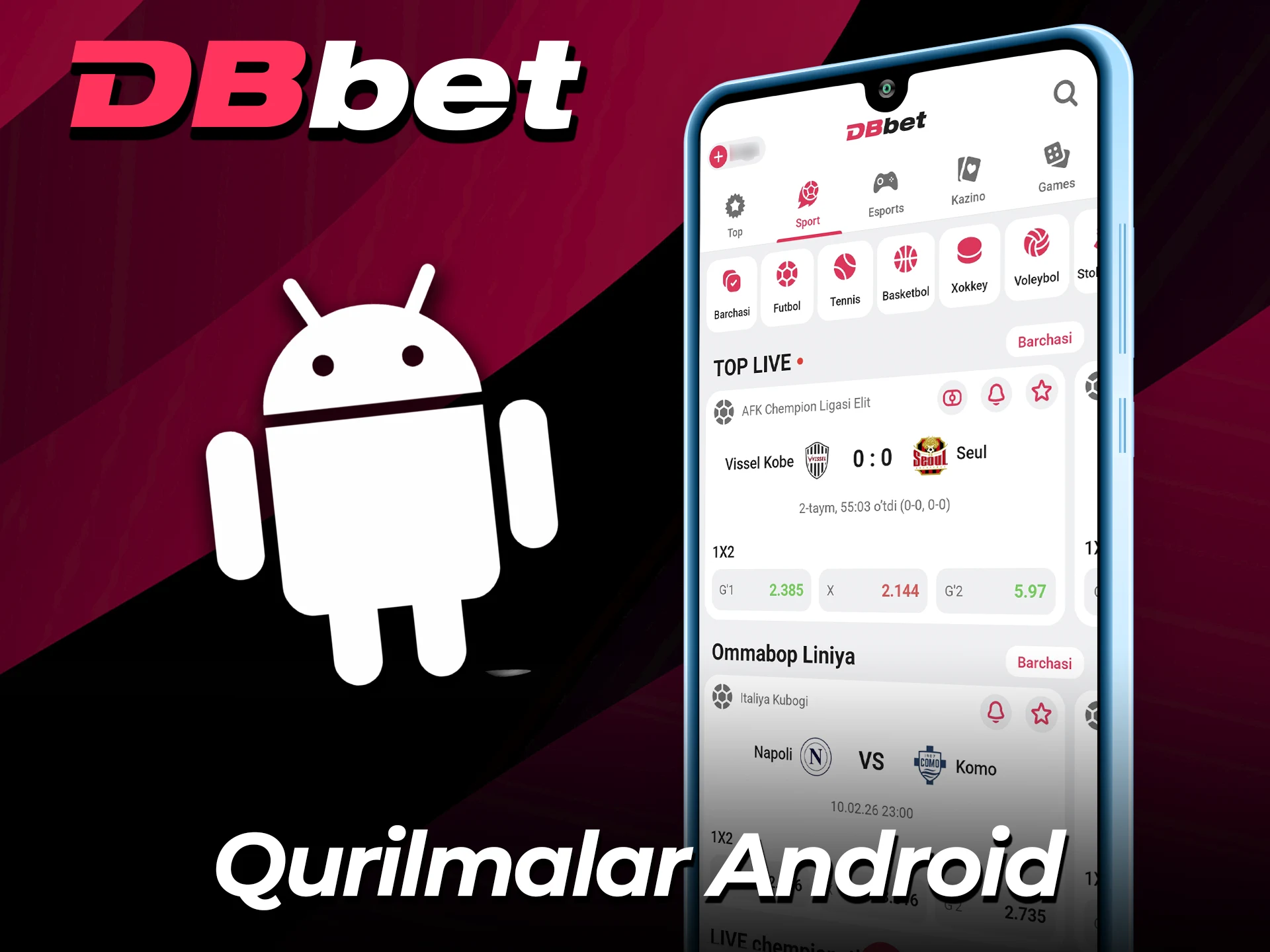 DBBet ishlaydigan barcha mobil qurilmalar ro'yxatini ko'ring.