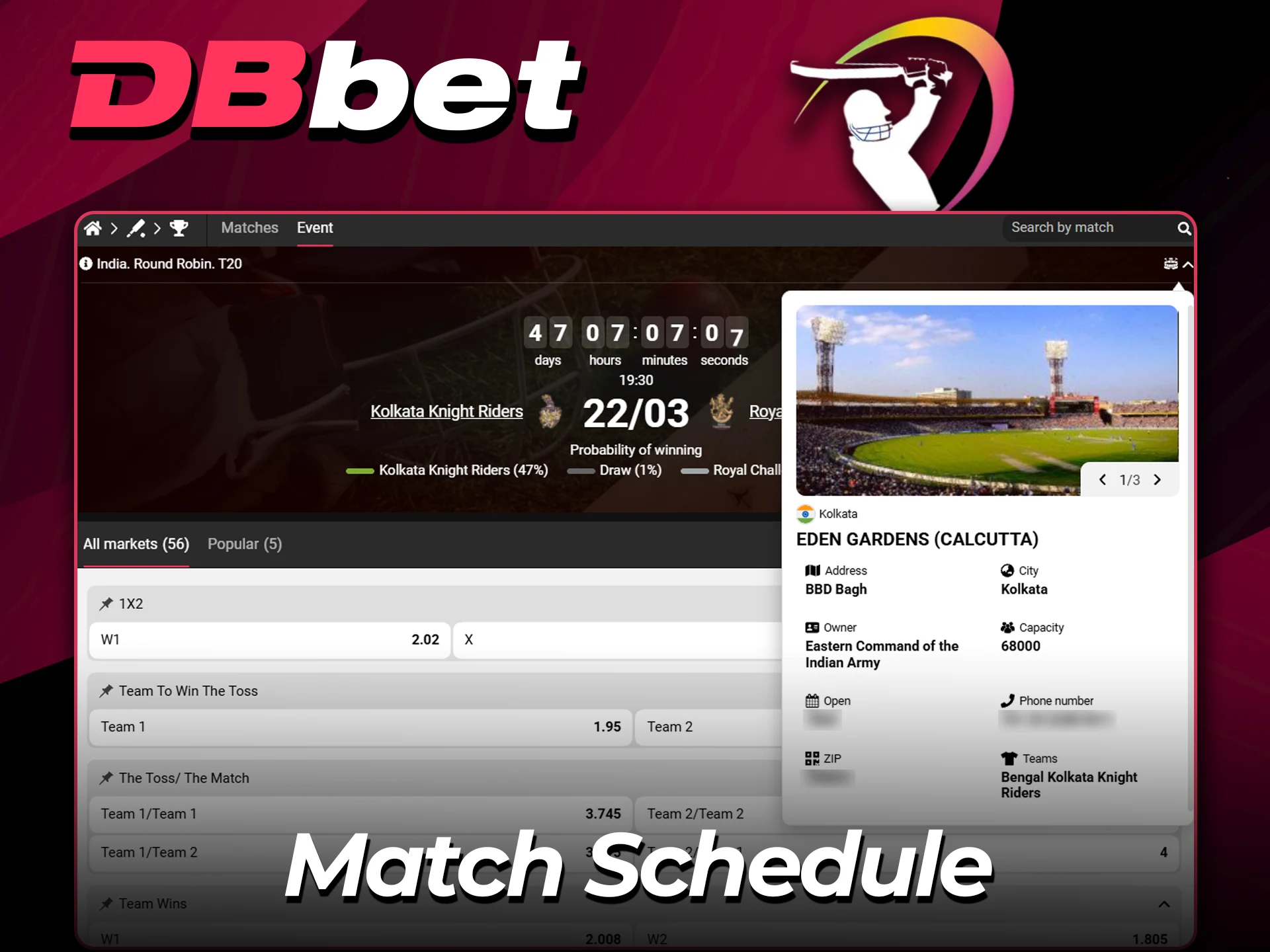 View the official IPL match fixtures here.