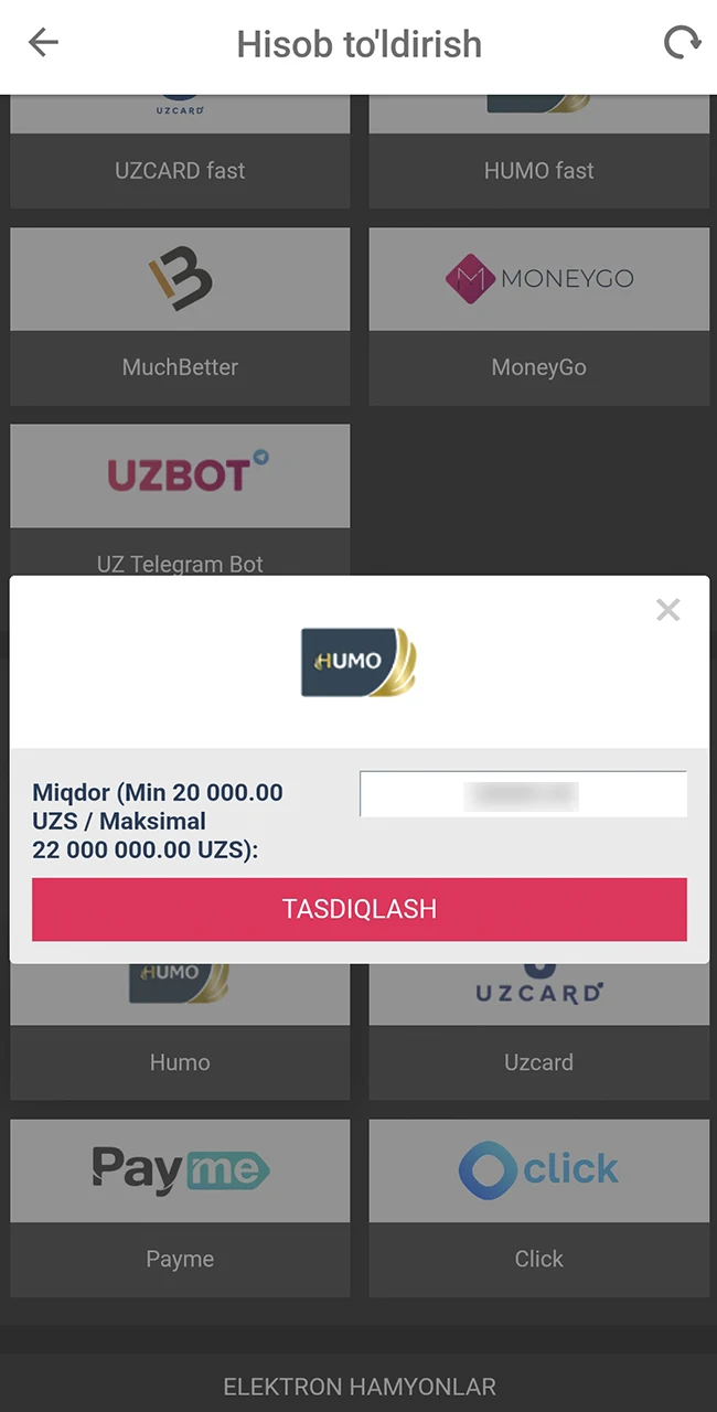 Rasmiy DBbet veb-sayti orqali pul tikish mablag'larini qo'shing.