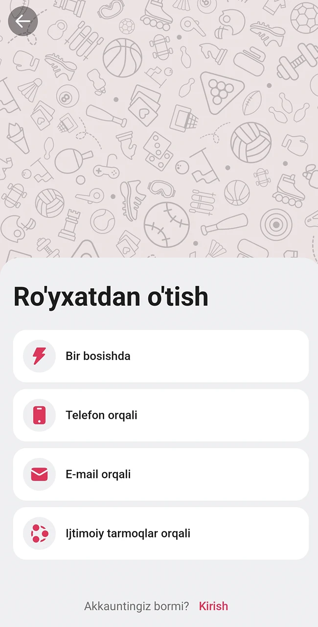 DBbet veb-saytida yangi profilingizni yarating.