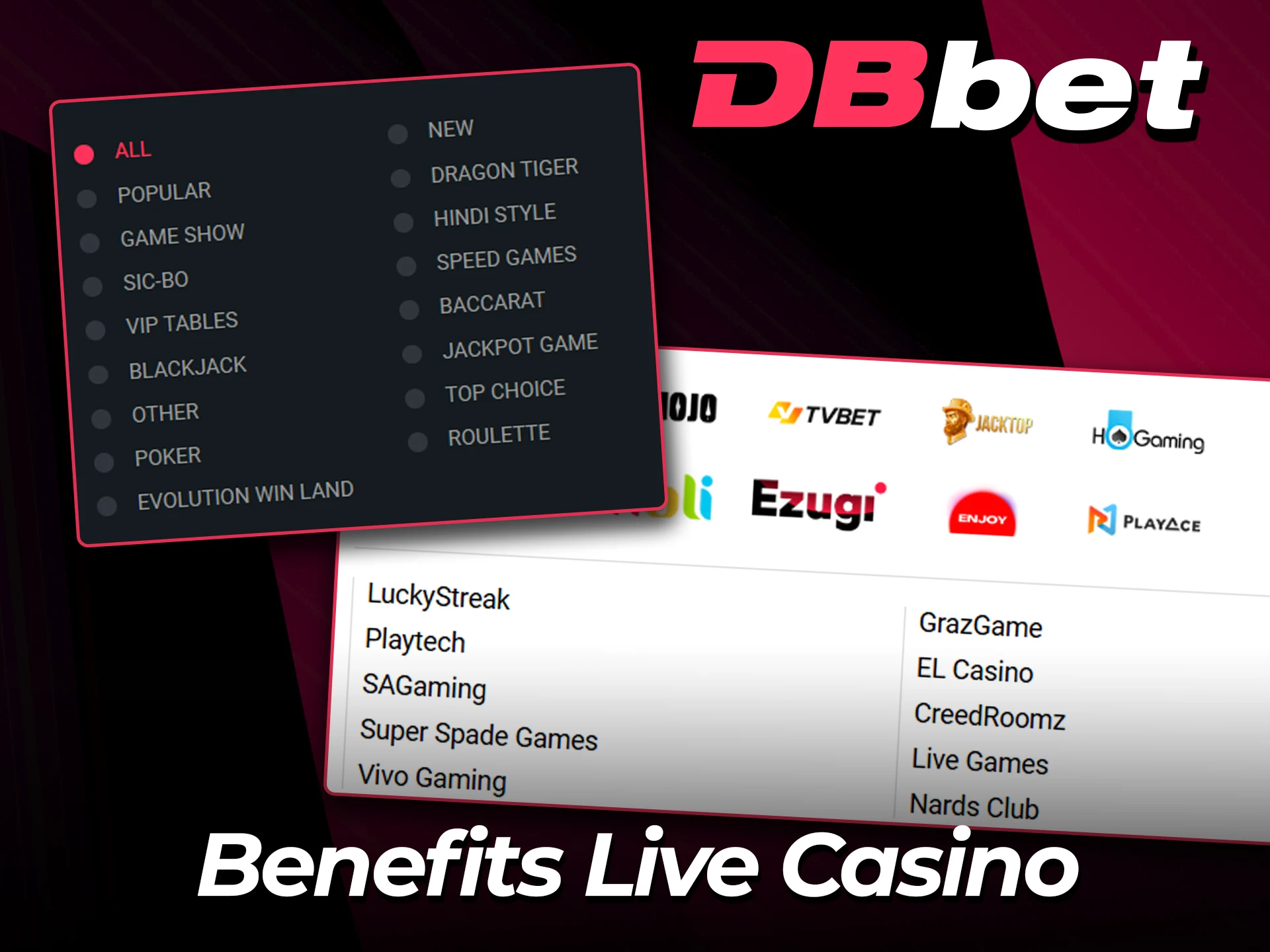 Experience the perks of DBBet live gaming.