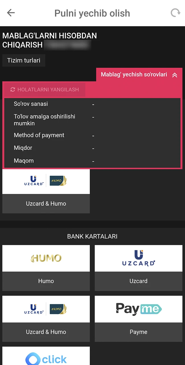 Rasmiy DBBet veb-saytida pul yechib olishni yuboring va kuzatib boring.