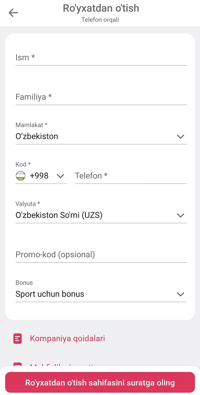 DBbet veb-saytiga hisob ma'lumotlaringizni kiriting.