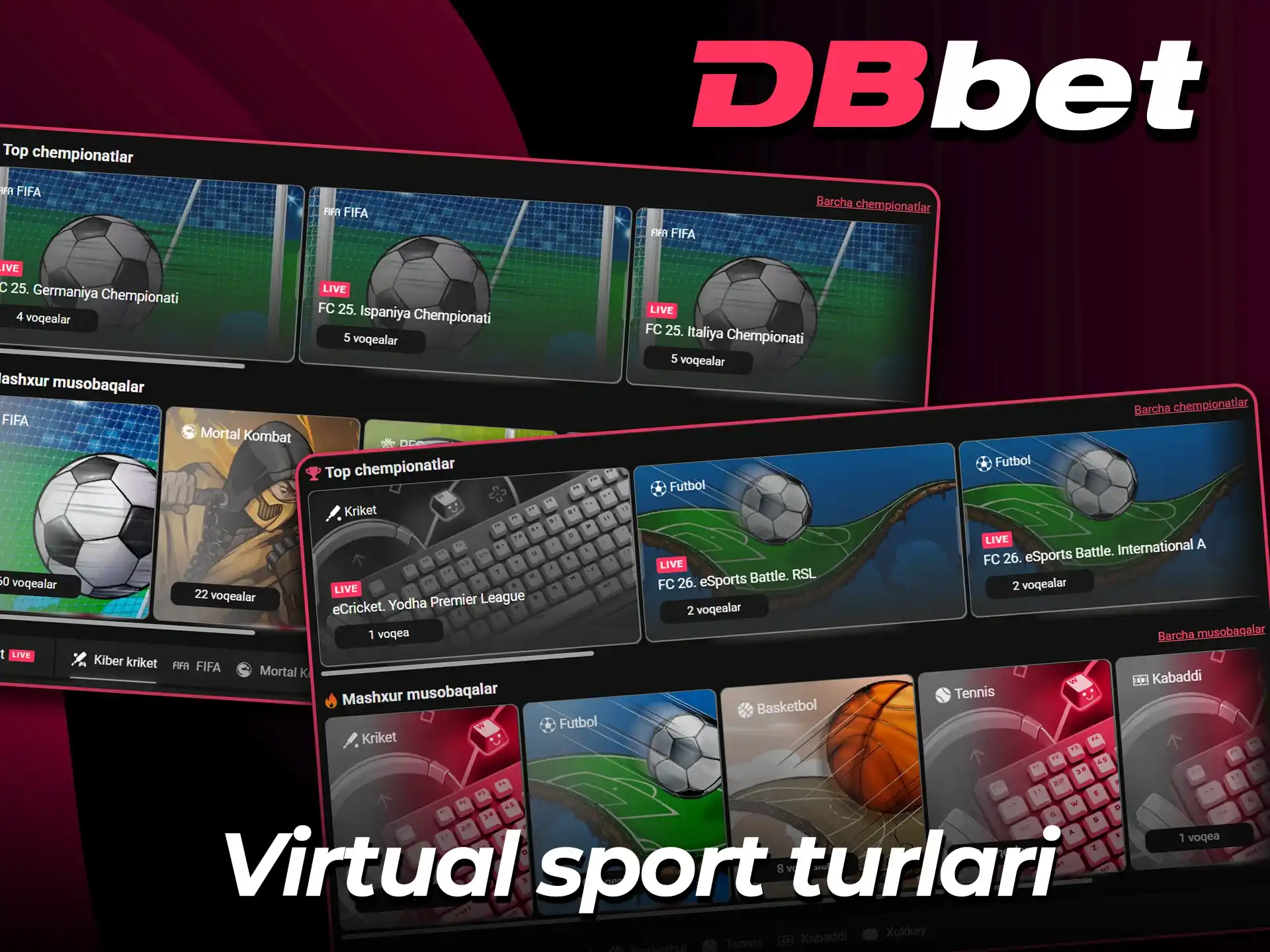 Rasmiy DBBet saytida virtual sportdan zavq oling.