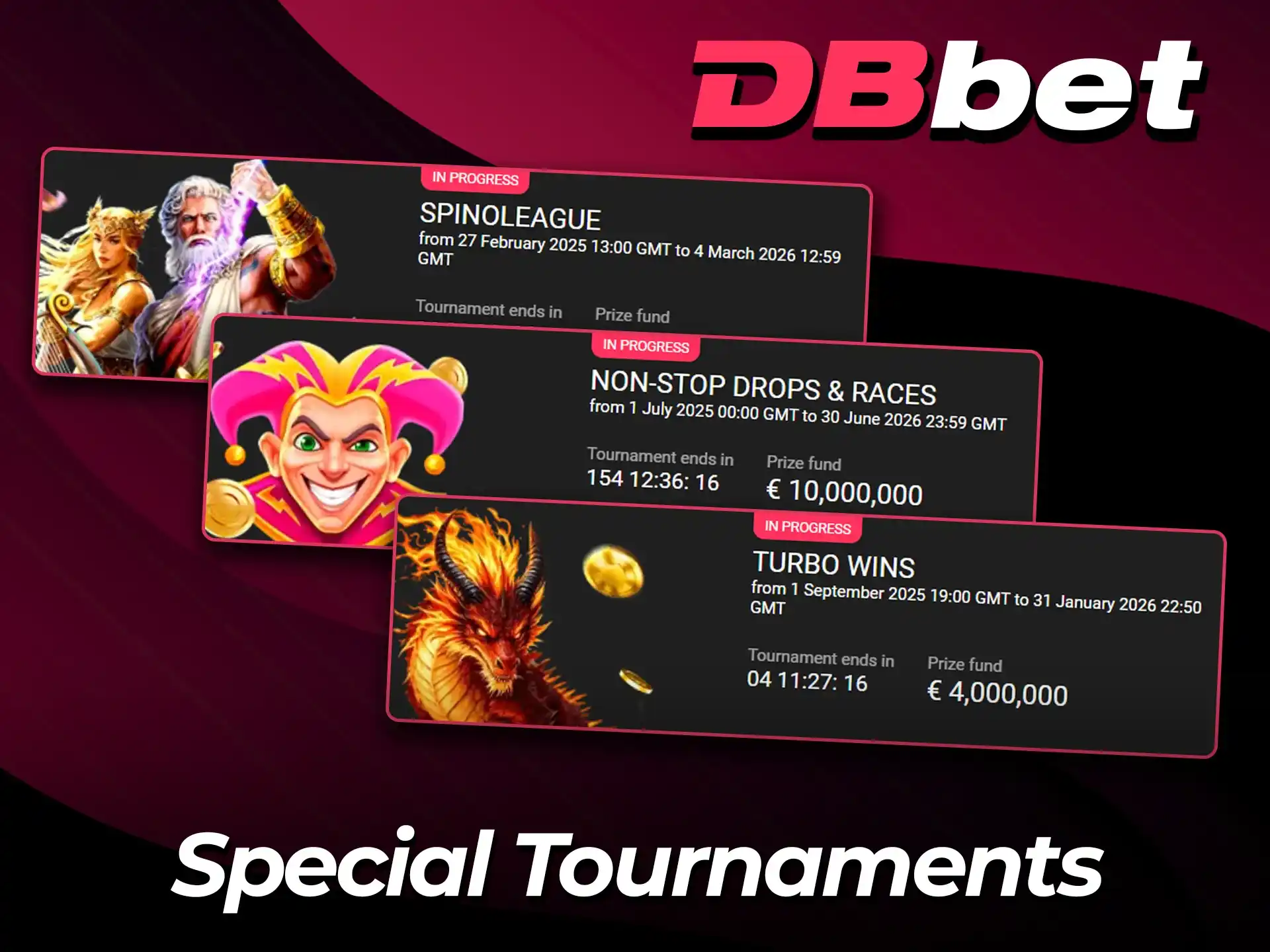 Join big prize tournaments at DBbet today.