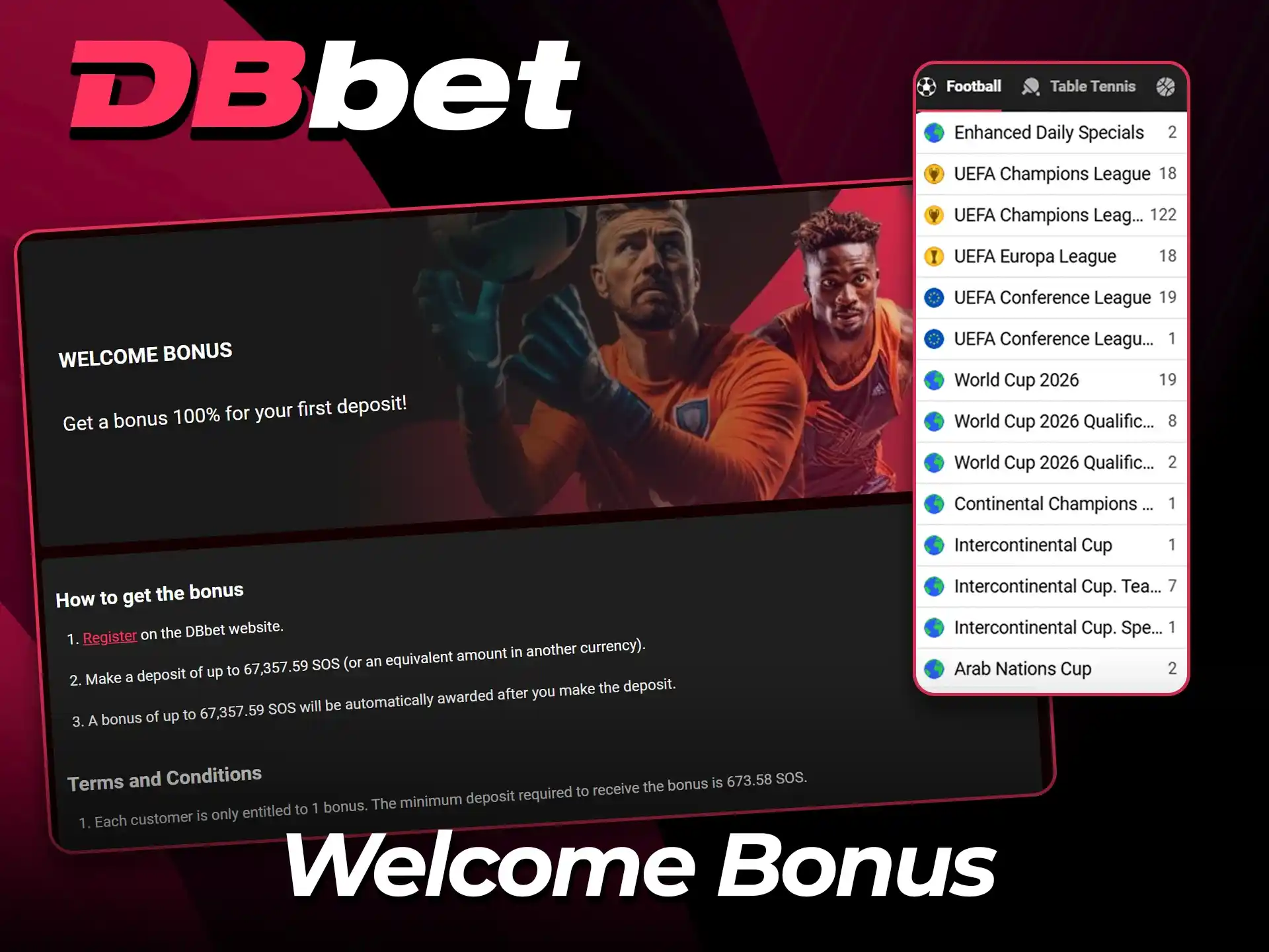 Claim football rewards on the official DBbet website.