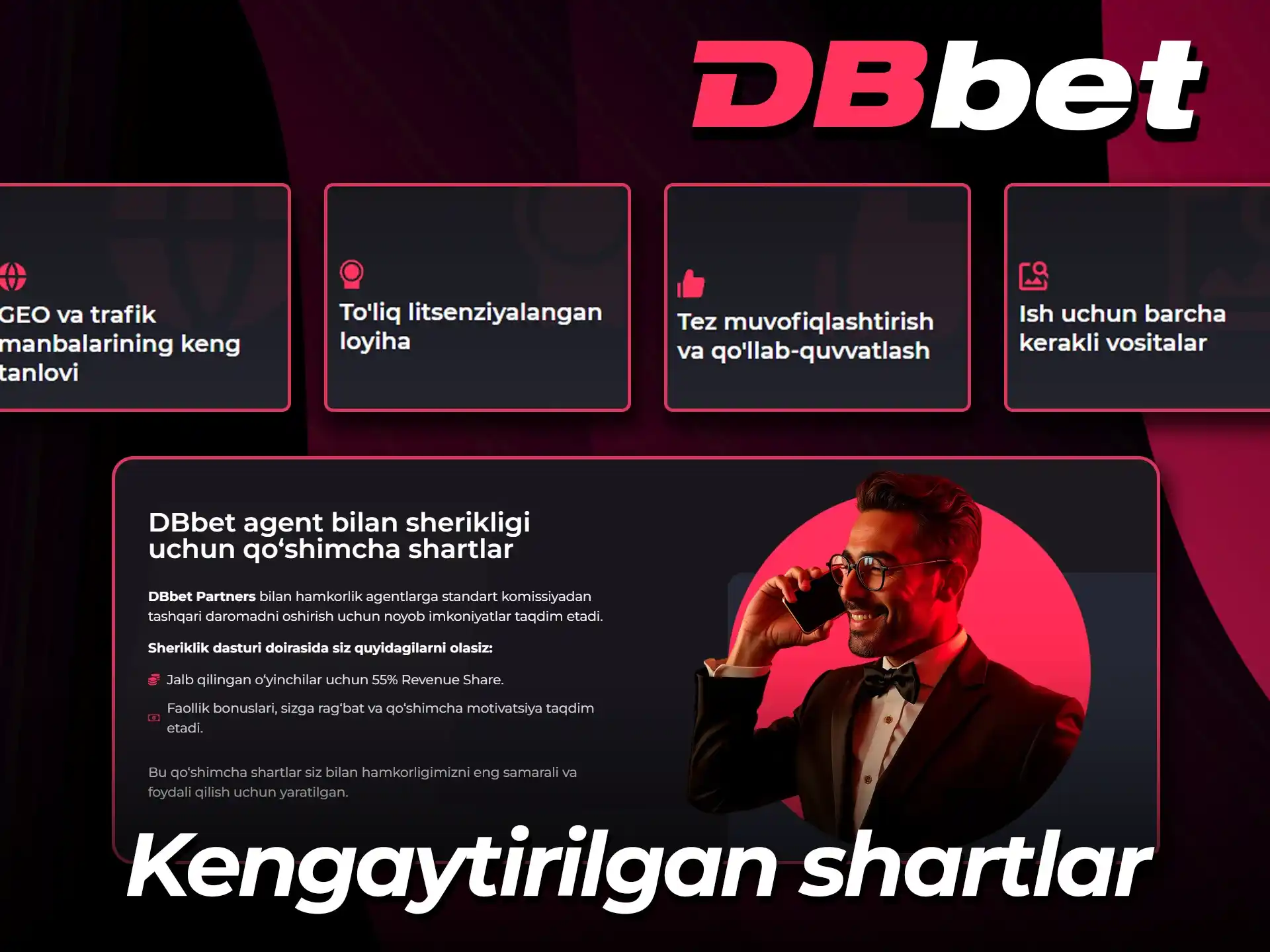 Rasmiy DBBet hamkorlari uchun maxsus imtiyozli shartlar.