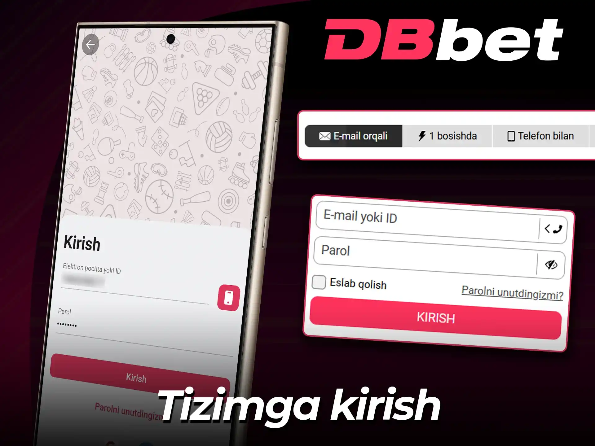 Rasmiy DBBet ilovasiga kirish va o'yinni boshlash.