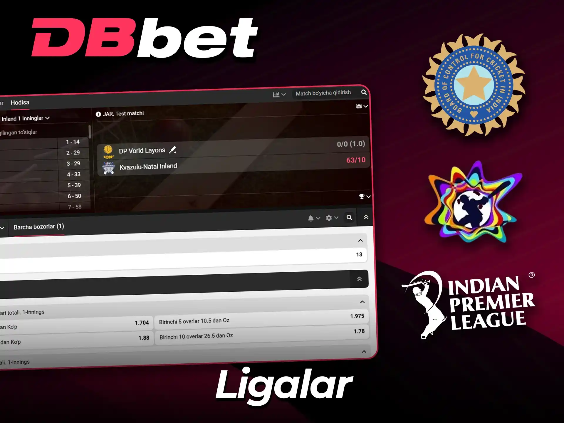 DBbet UPL va IPL’ga pul tiking.