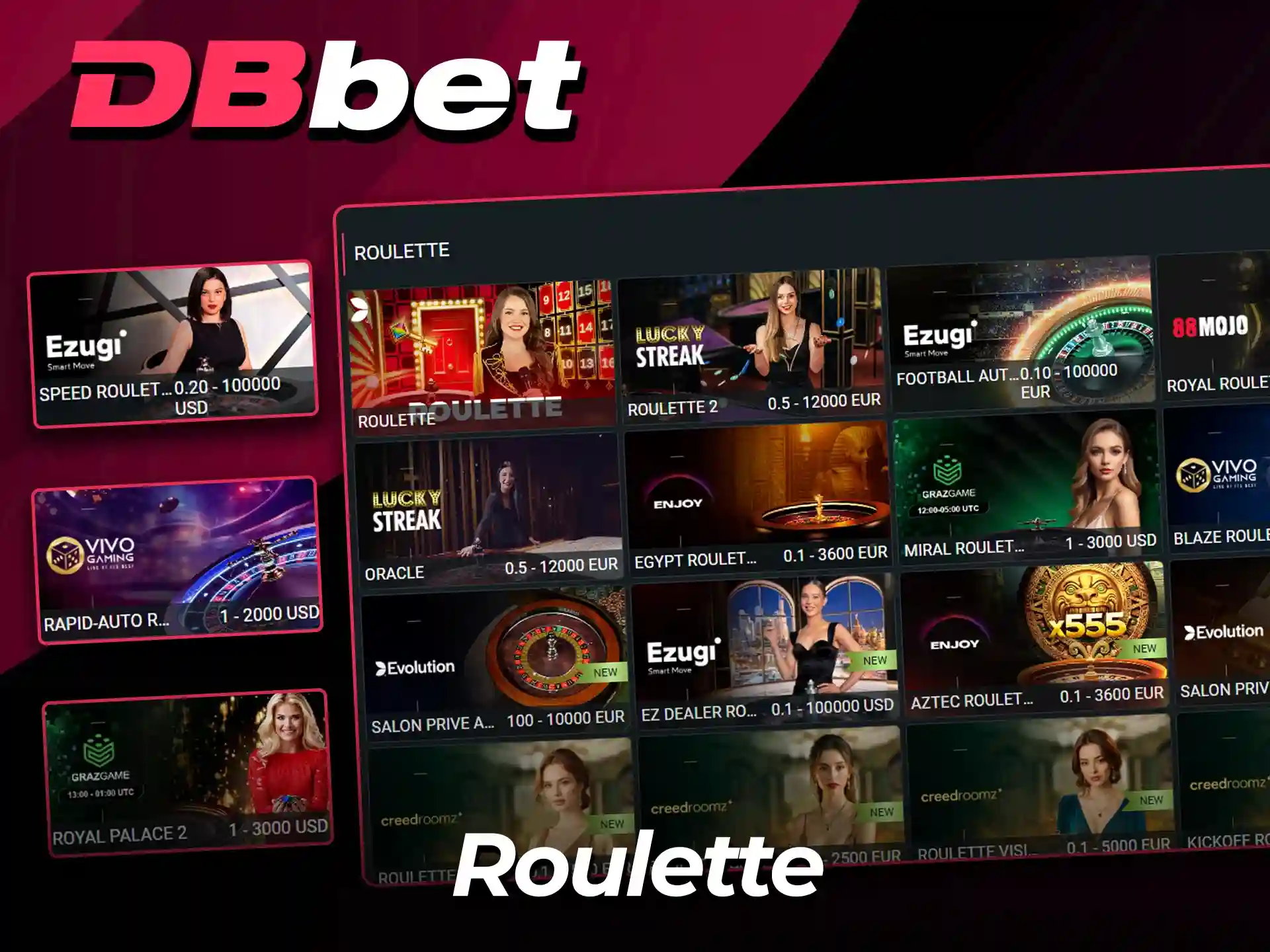 Play Roulette on the official DBBet website.