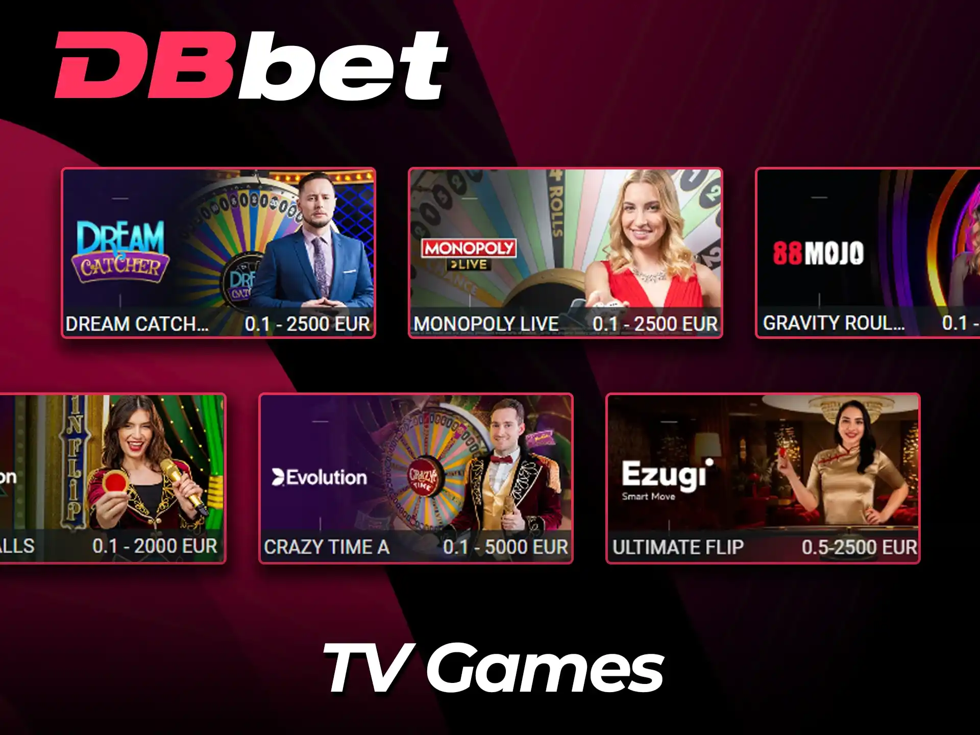 Stream interactive TV Games at DBBet casino.