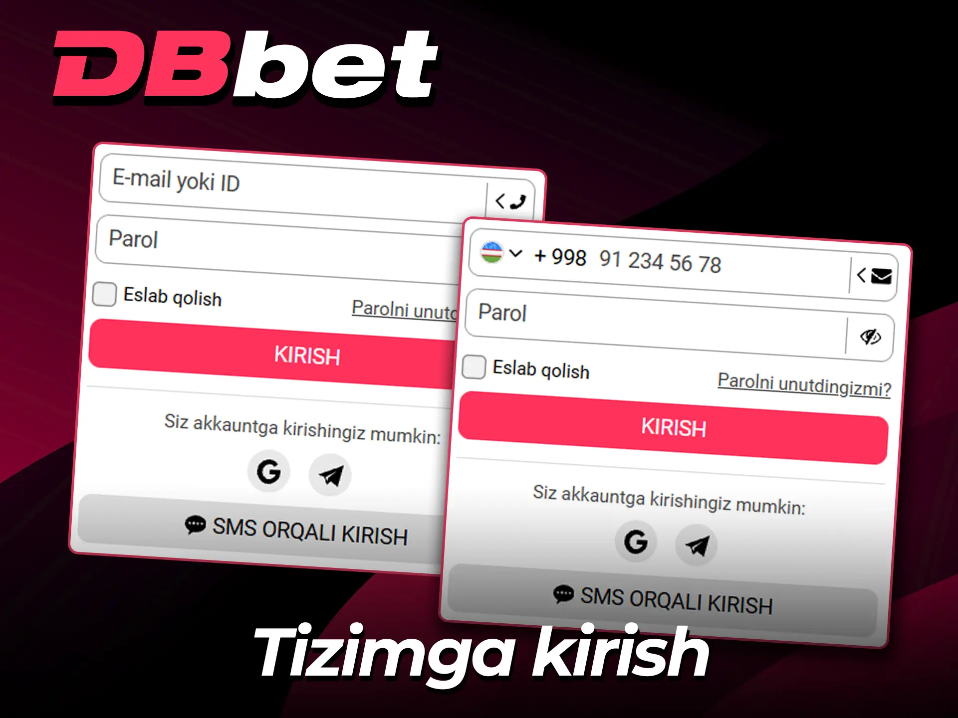 Hozir DBbet hisobingizga xavfsiz tarzda kiring.