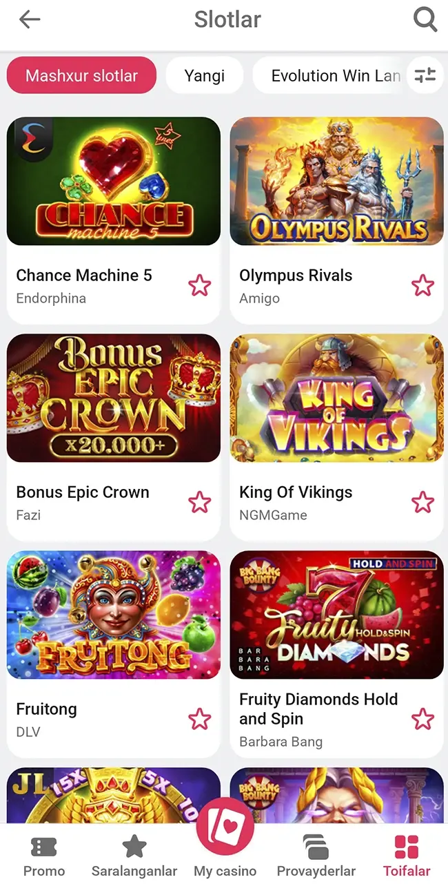 DBBet garovlaringizni sozlang va aylantiring.