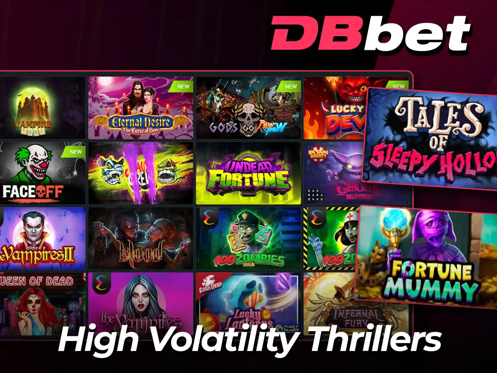 Experience high volatility slots at DBBet.