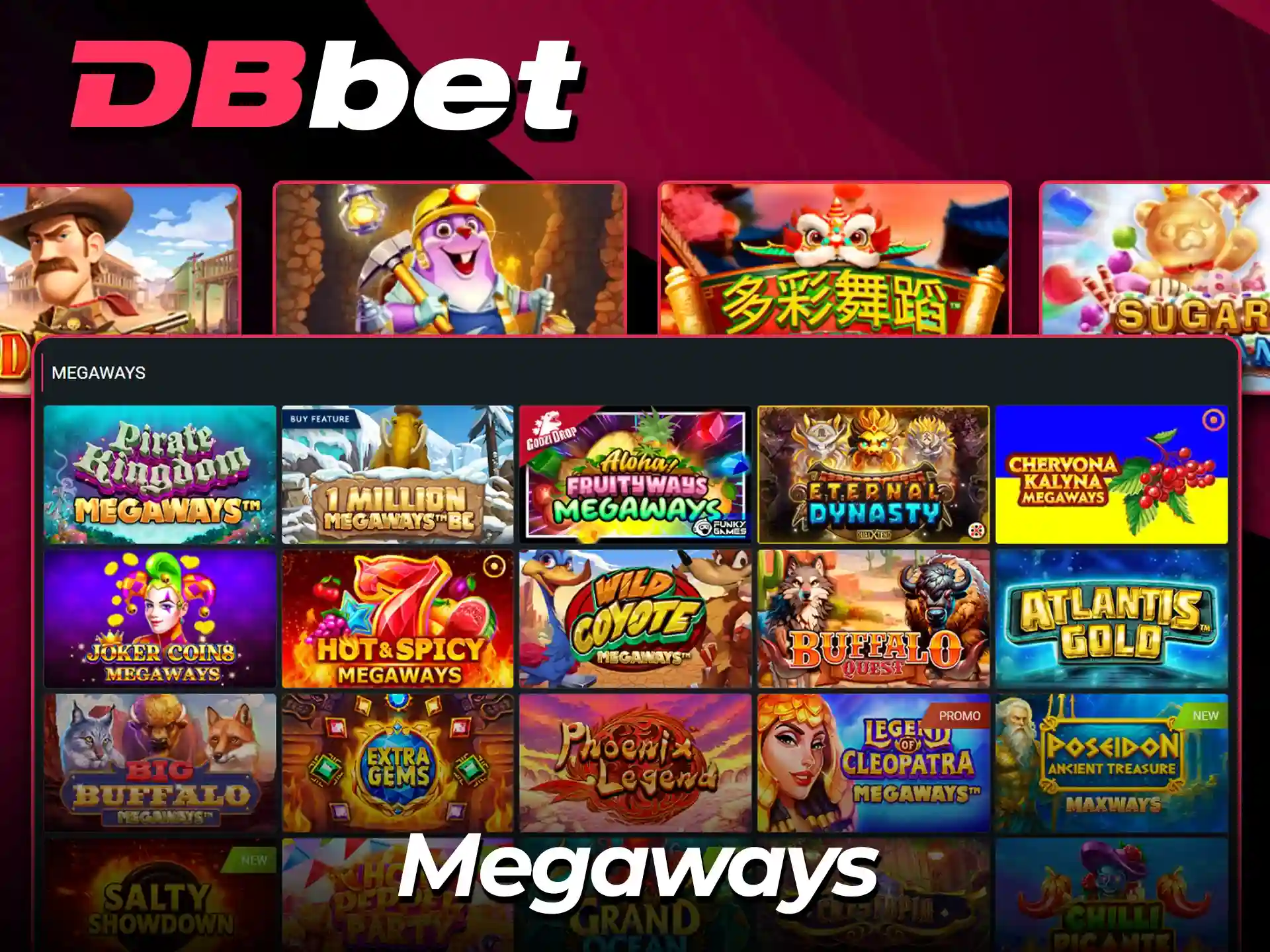 Play exciting Megaways slots at DBBet.