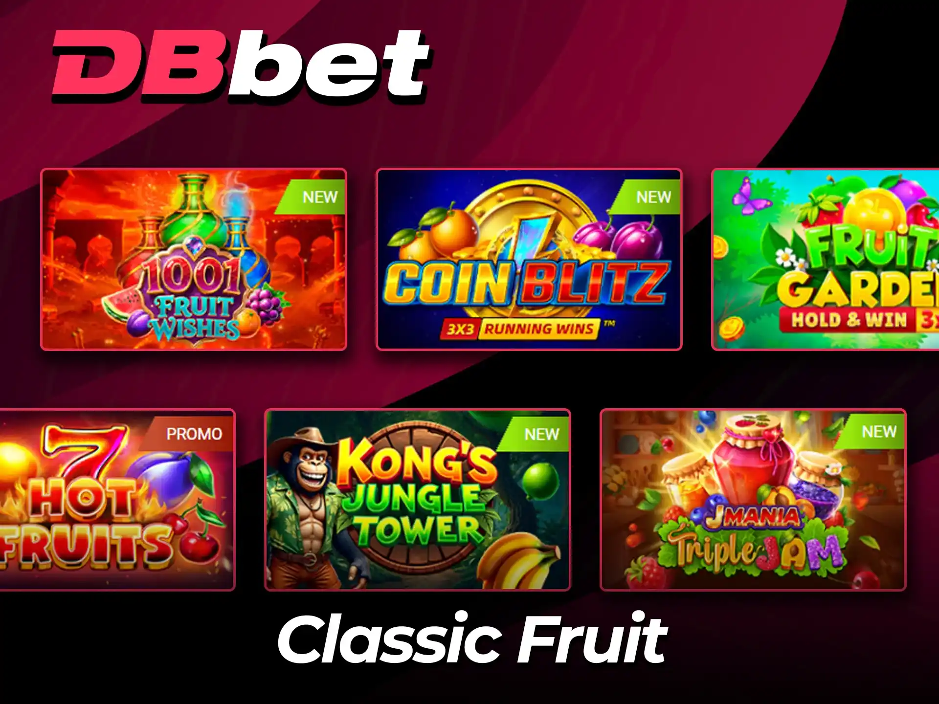 Spin traditional fruit machines at DBBet.