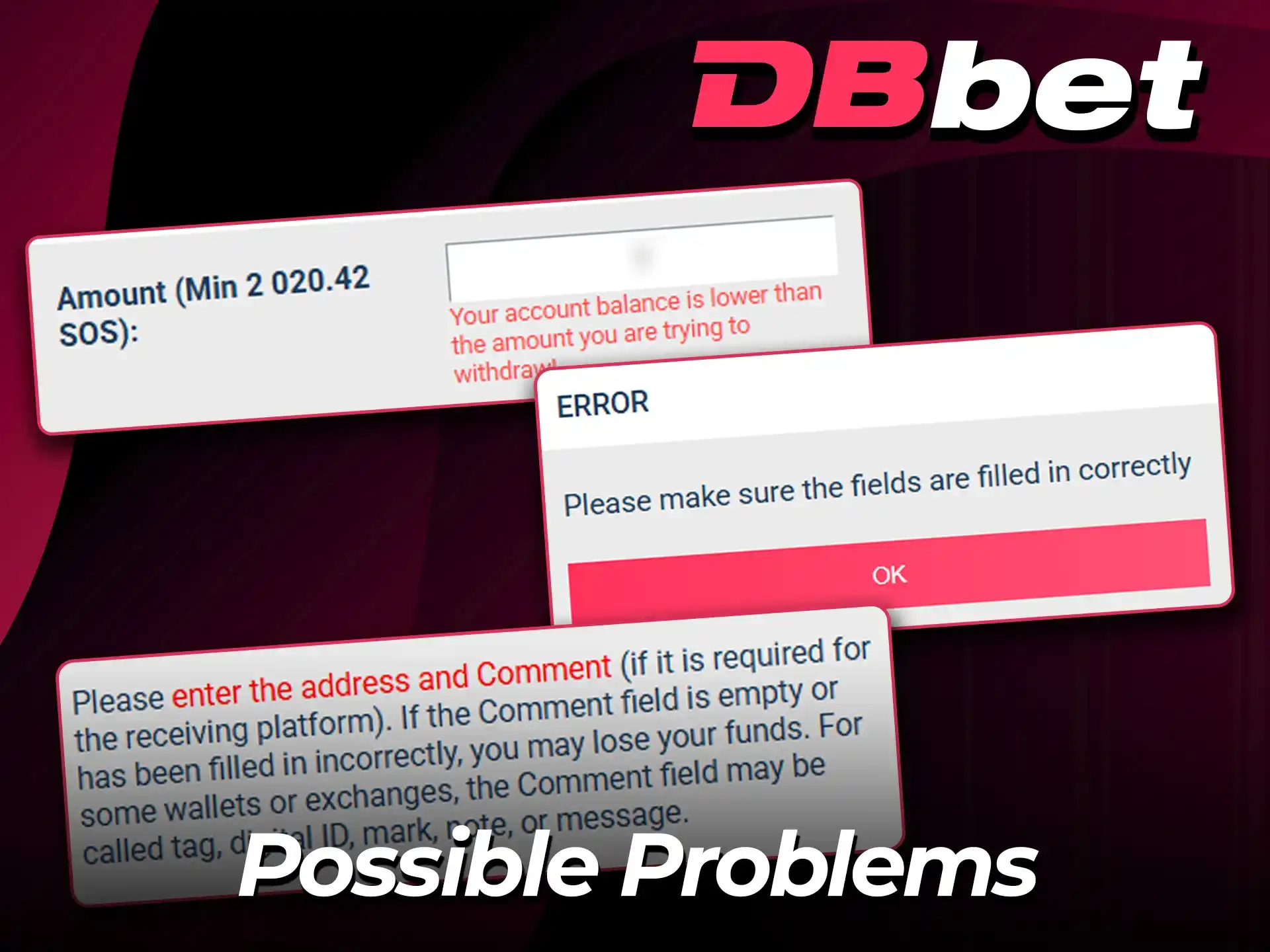 Troubleshoot common withdrawal issues on the DBBet platform.